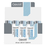 Magnésio Potássio + Shot B6, Limão Lima Uva - 20 x 80 ml. - OstroVit