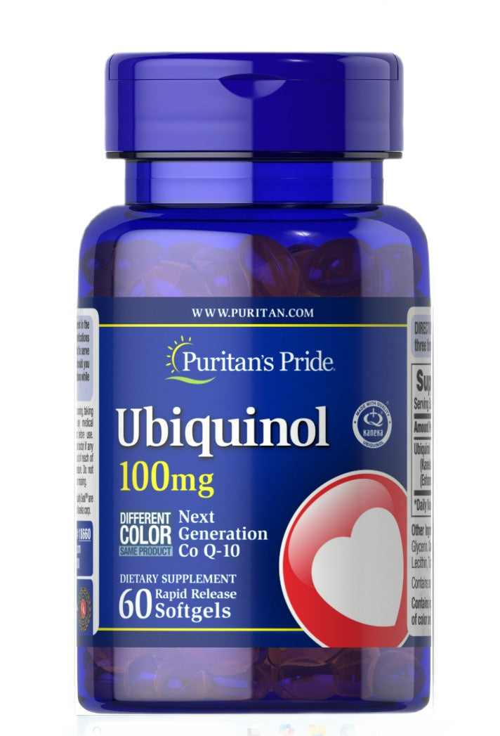 Ubiquinol, 100 mg - 60 cápsulas gelatinosas - Puritan's Pride