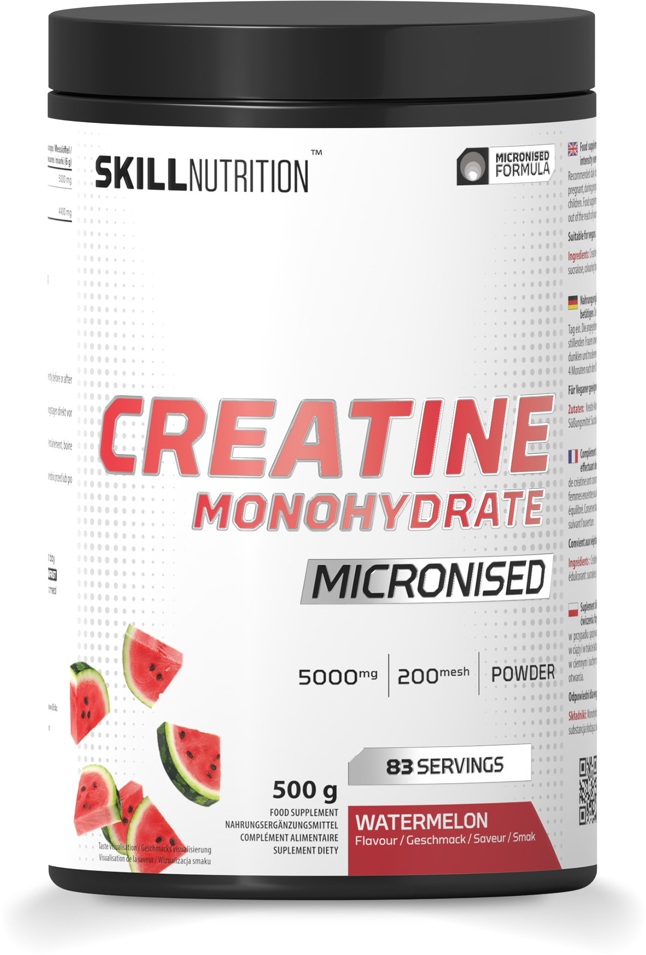 Micronised Creatine Monohydrate Flavoured Berry Blast - 500 grams - Skill Nutrition