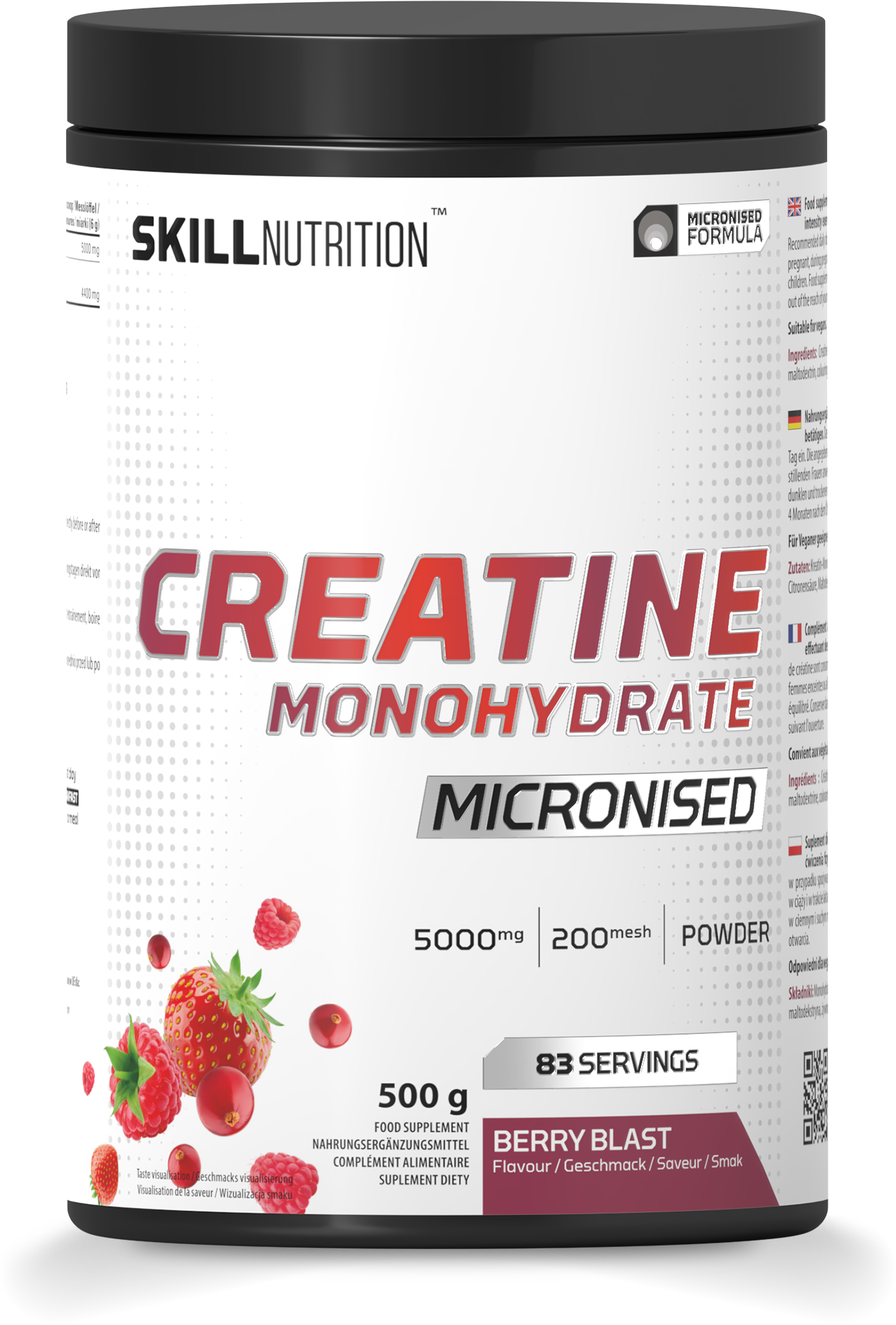 Micronised Creatine Monohydrate Flavoured Watermelon  - 500 grams - Skill Nutrition