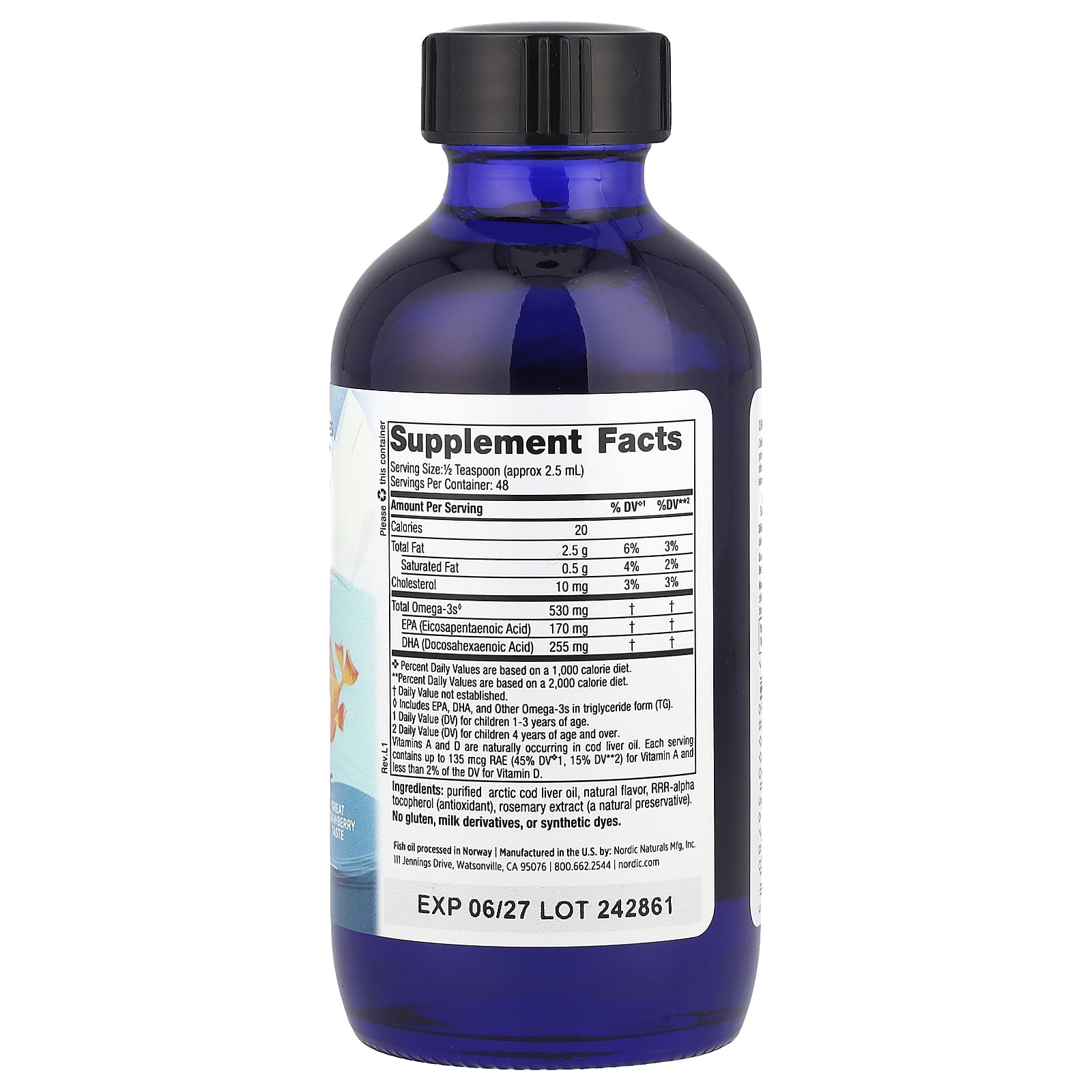 DHA infantil - 530 mg Ômega-3 Morango - 119 ml., Nordic Naturals