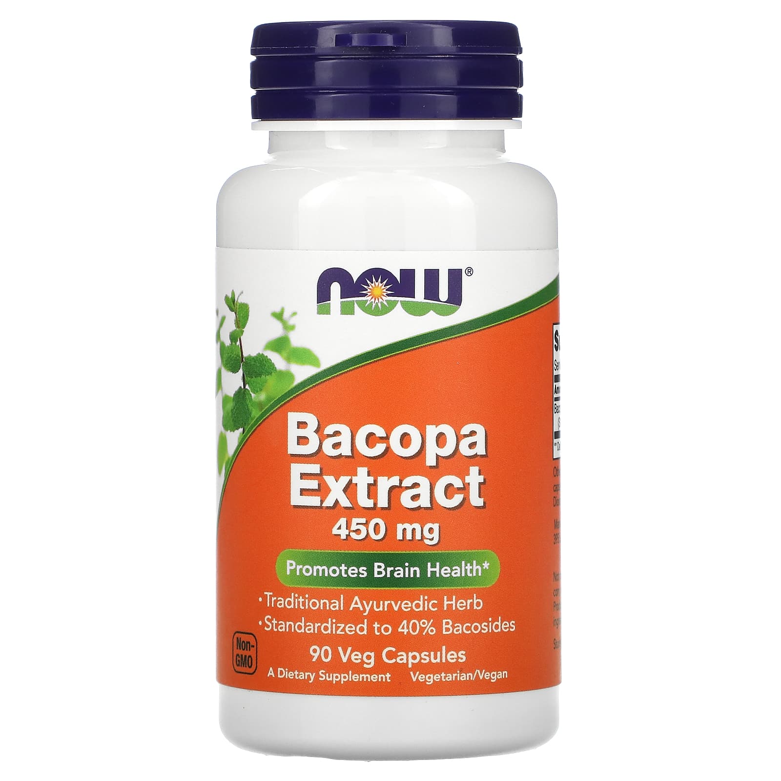 Extrato de Bacopa, 450mg, 90 vcaps, Now Foods