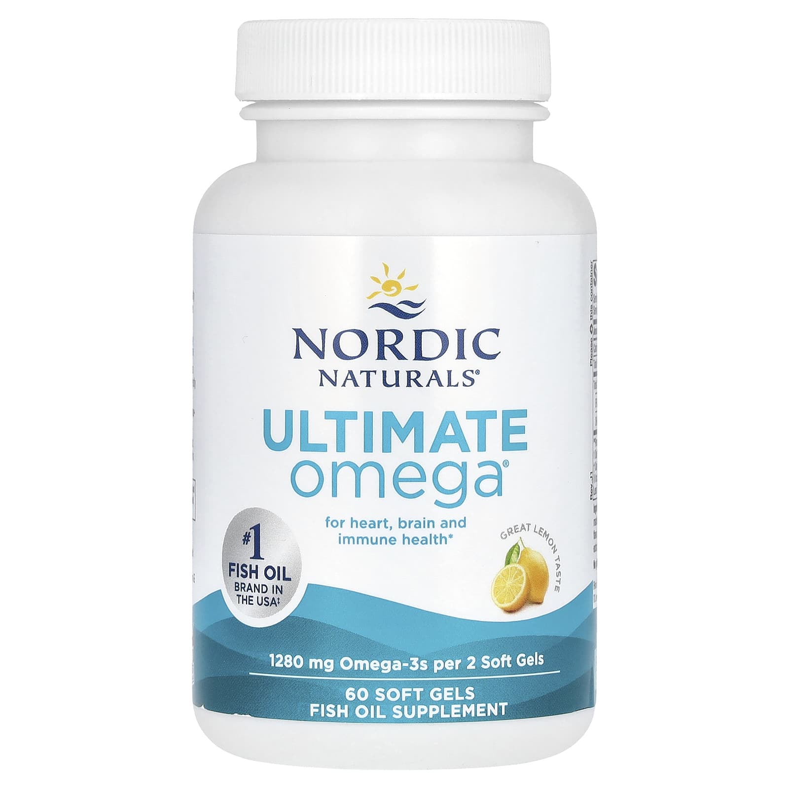 Ultimate Omega - 1280mg Limão - 60 cápsulas gelatinosas, Nordic Naturals
