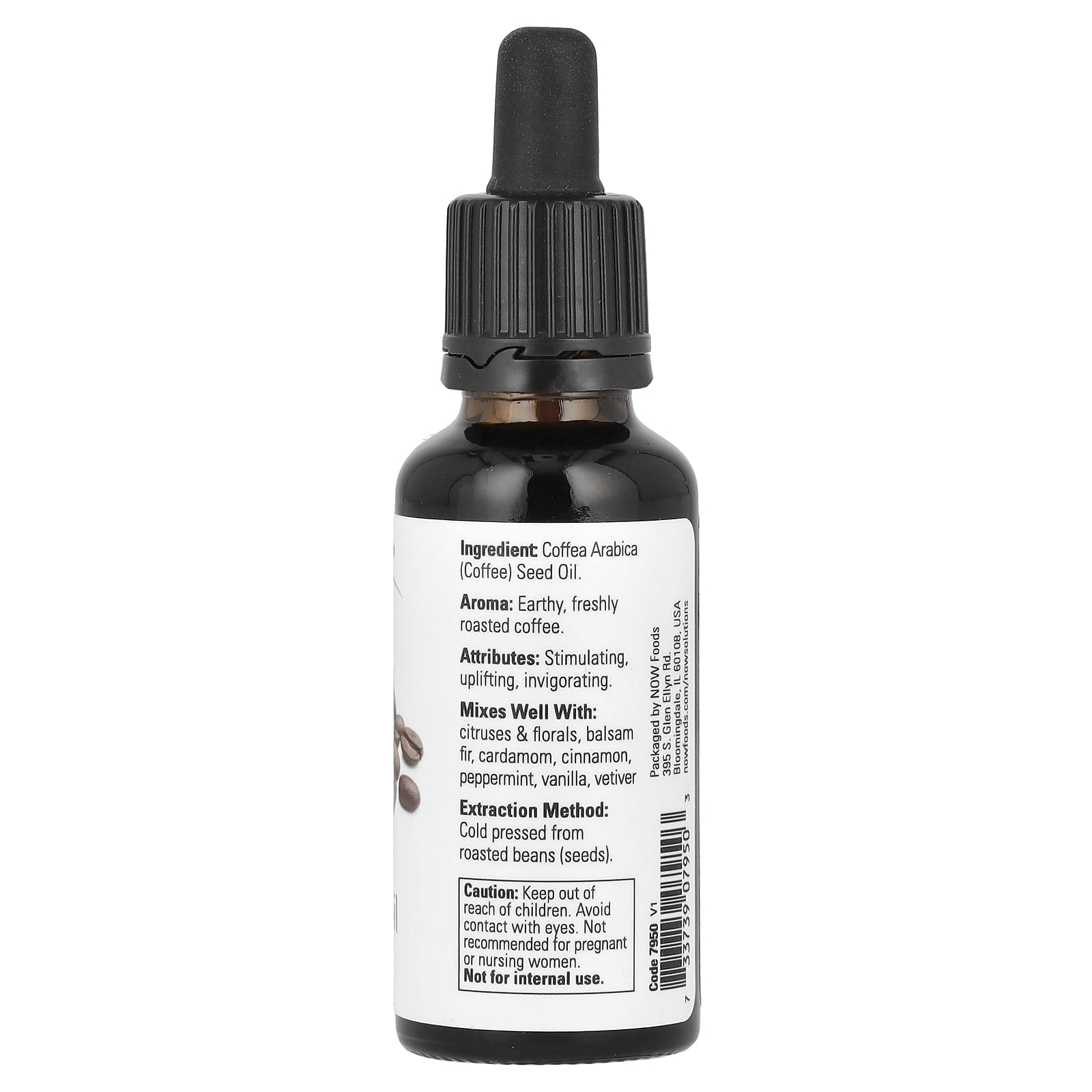 Óleo de café 100% puro, 30 ml., Now Foods