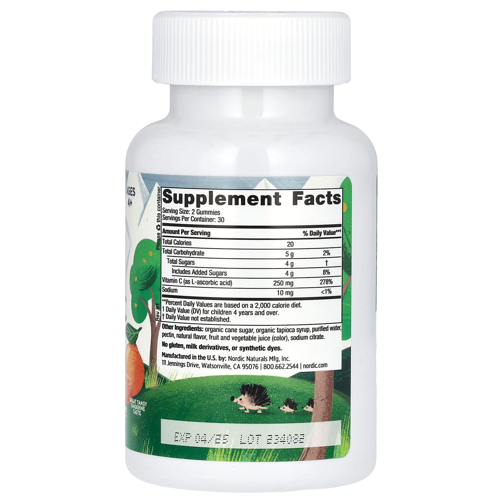 Vitamina C para Crianças, Tangerina, 60 Gomas, Nordic Naturals