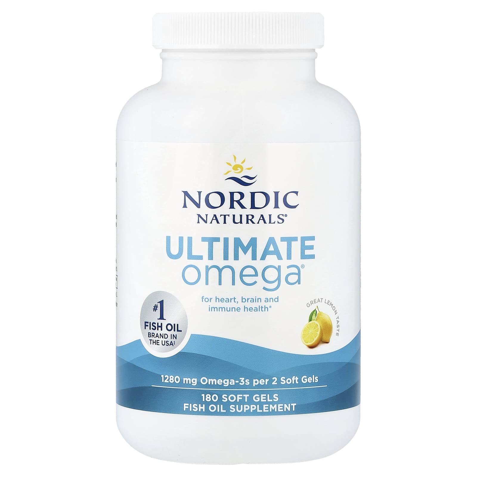 Ultimate Omega, Limão 1280 mg, 180 Cápsulas Gelatinosas, Nordic Naturals
