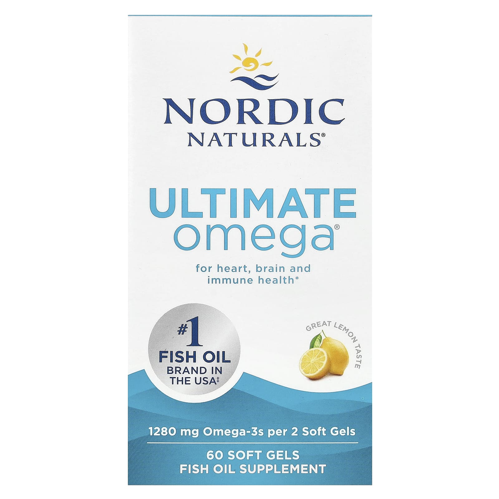 Ultimate Omega - 1280mg Limão - 60 cápsulas gelatinosas, Nordic Naturals