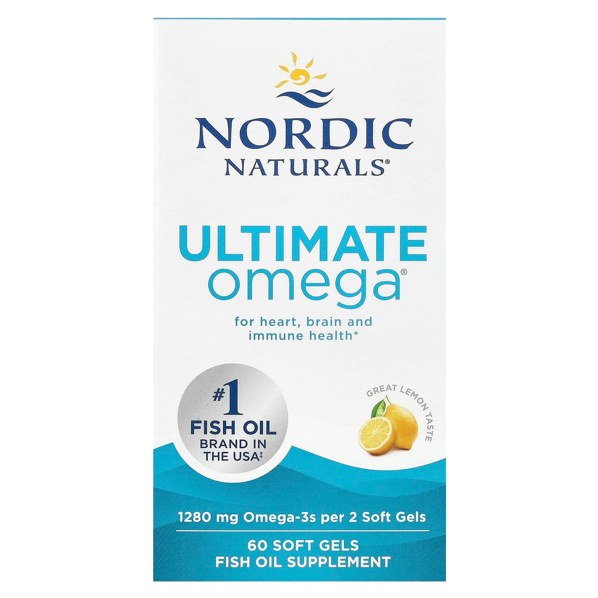 Ultimate Omega - 1280mg Limão - 60 cápsulas gelatinosas, Nordic Naturals