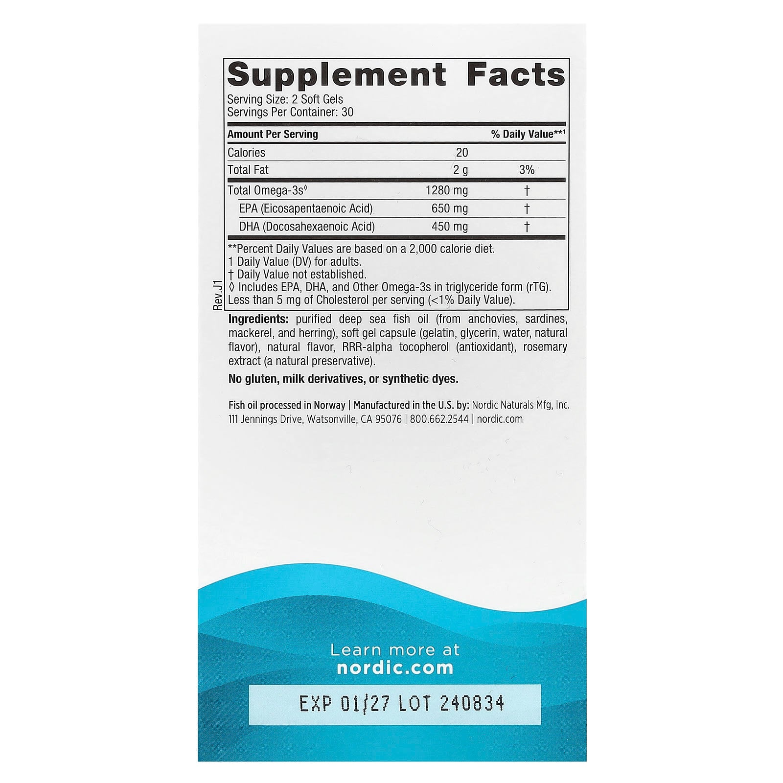 Ultimate Omega - 1280mg Limão - 60 cápsulas gelatinosas, Nordic Naturals