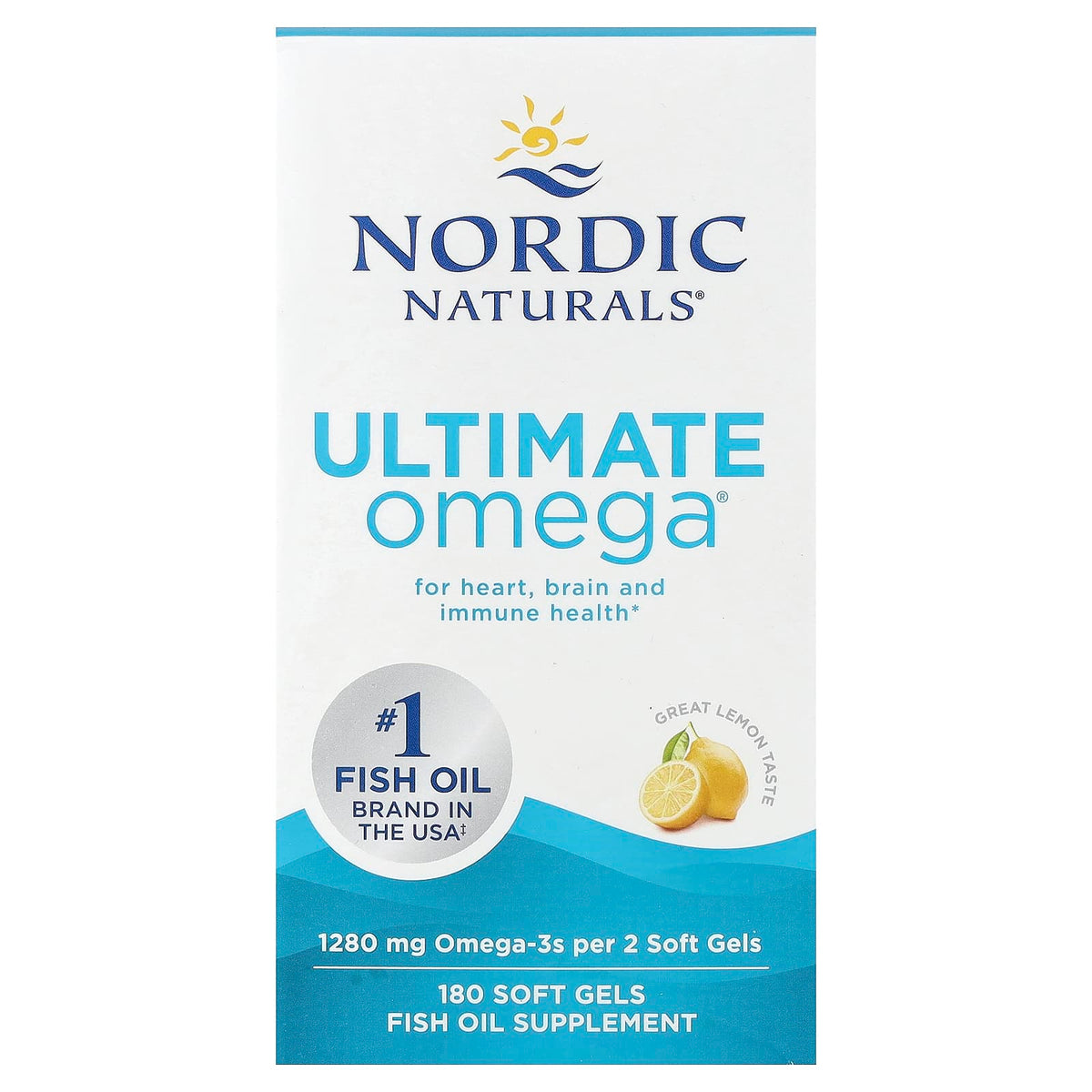 Ultimate Omega, Limão 1280 mg, 180 Cápsulas Gelatinosas, Nordic Naturals