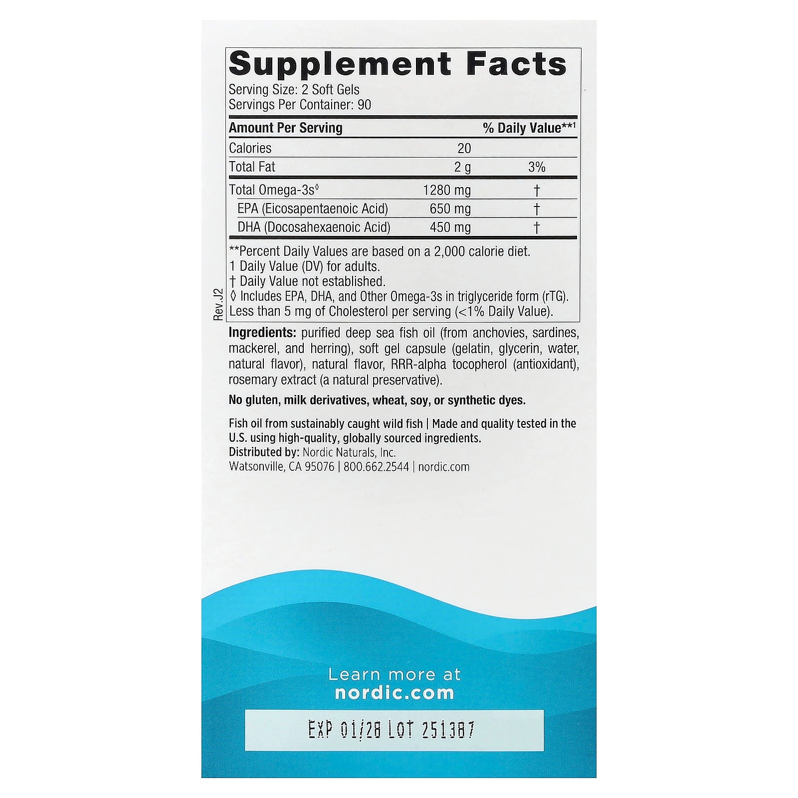 Ultimate Omega - 1280mg Limão - 180 cápsulas gelatinosas, Nordic Naturals