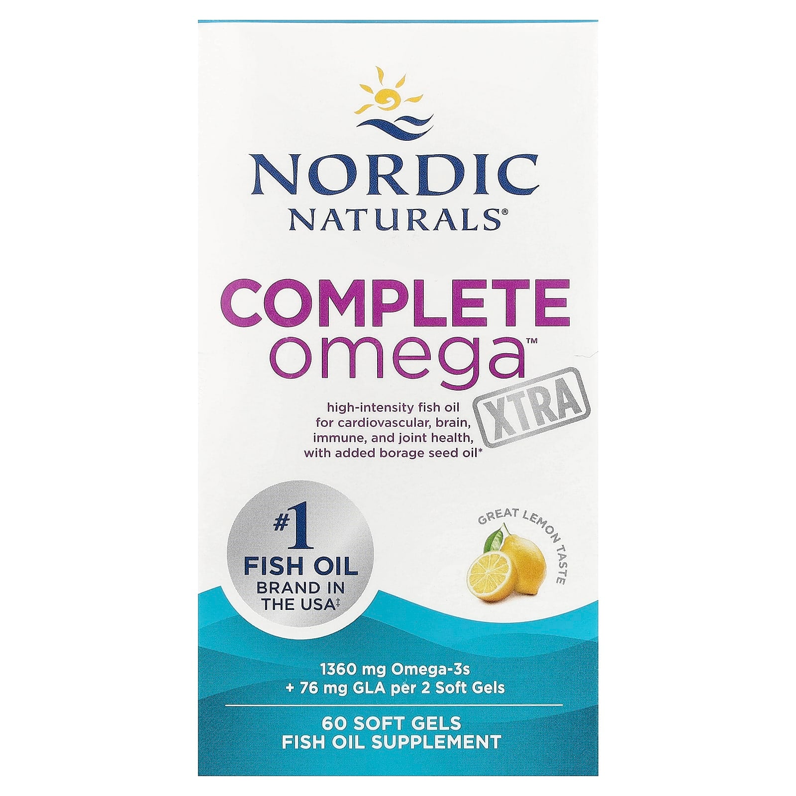 Complete Omega Xtra, 1360mg - 60 cápsulas gelatinosas, Nordic Naturals