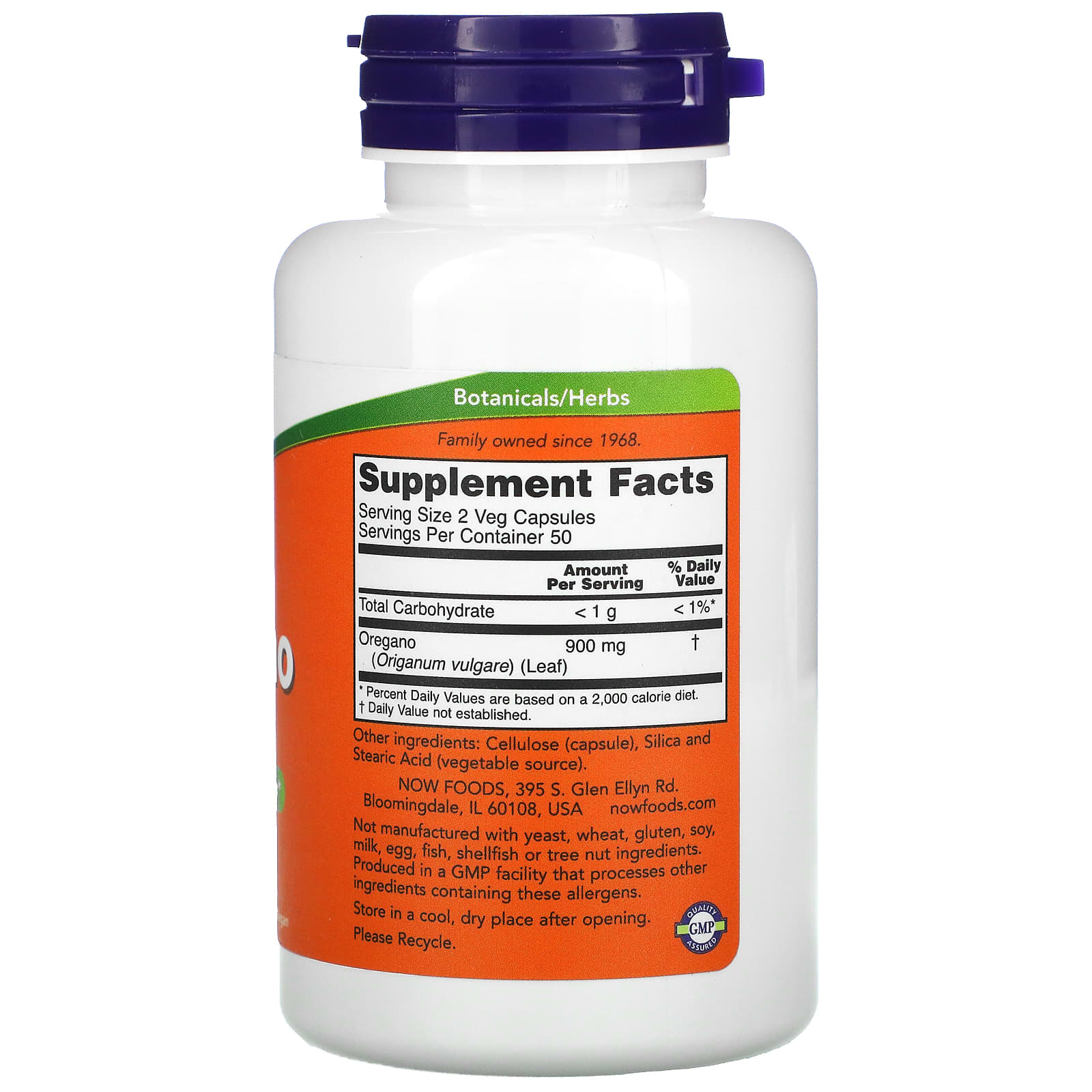 Orégano, 450mg, 100 vcaps, Now Foods