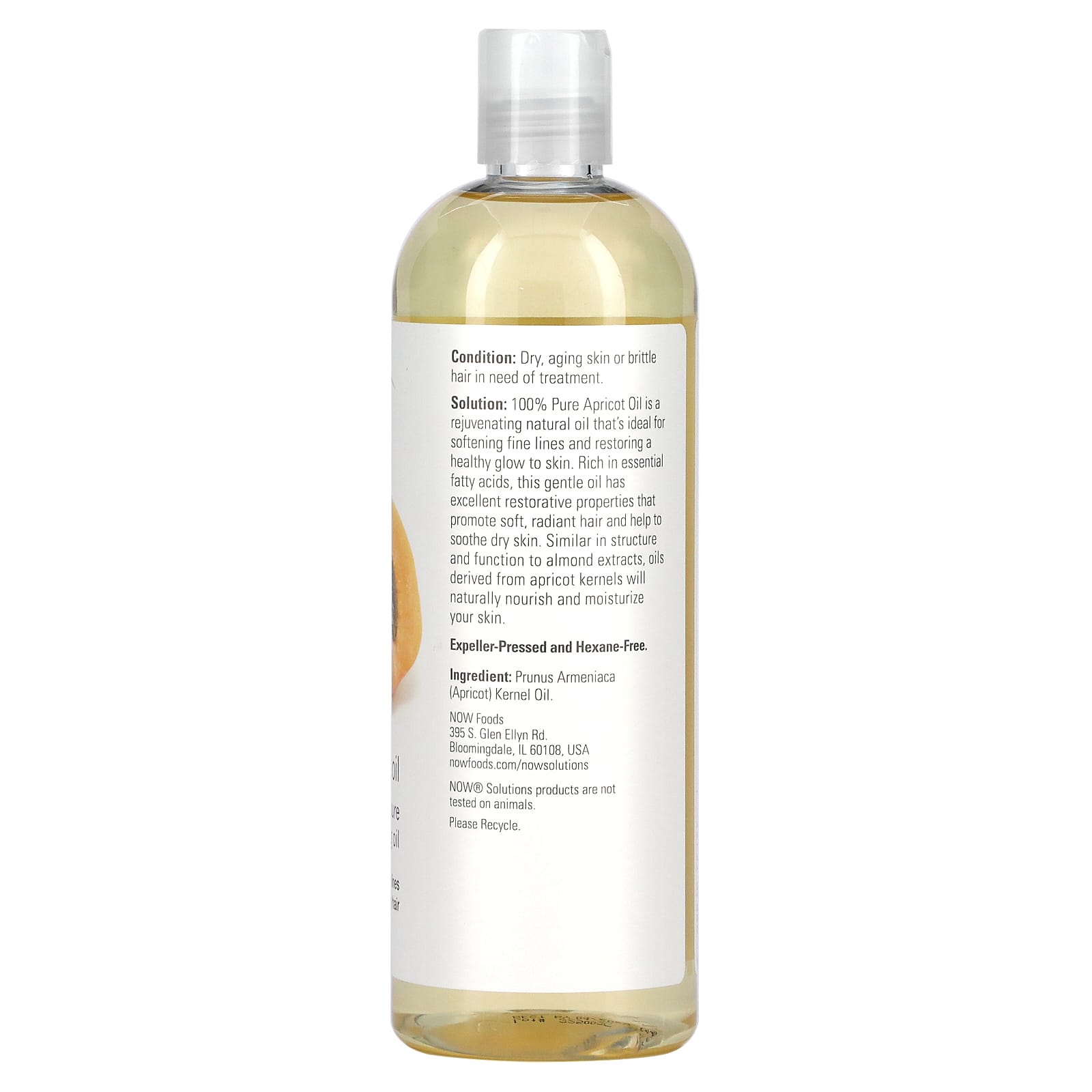 Óleo de Damasco, 473 ml., Now Foods