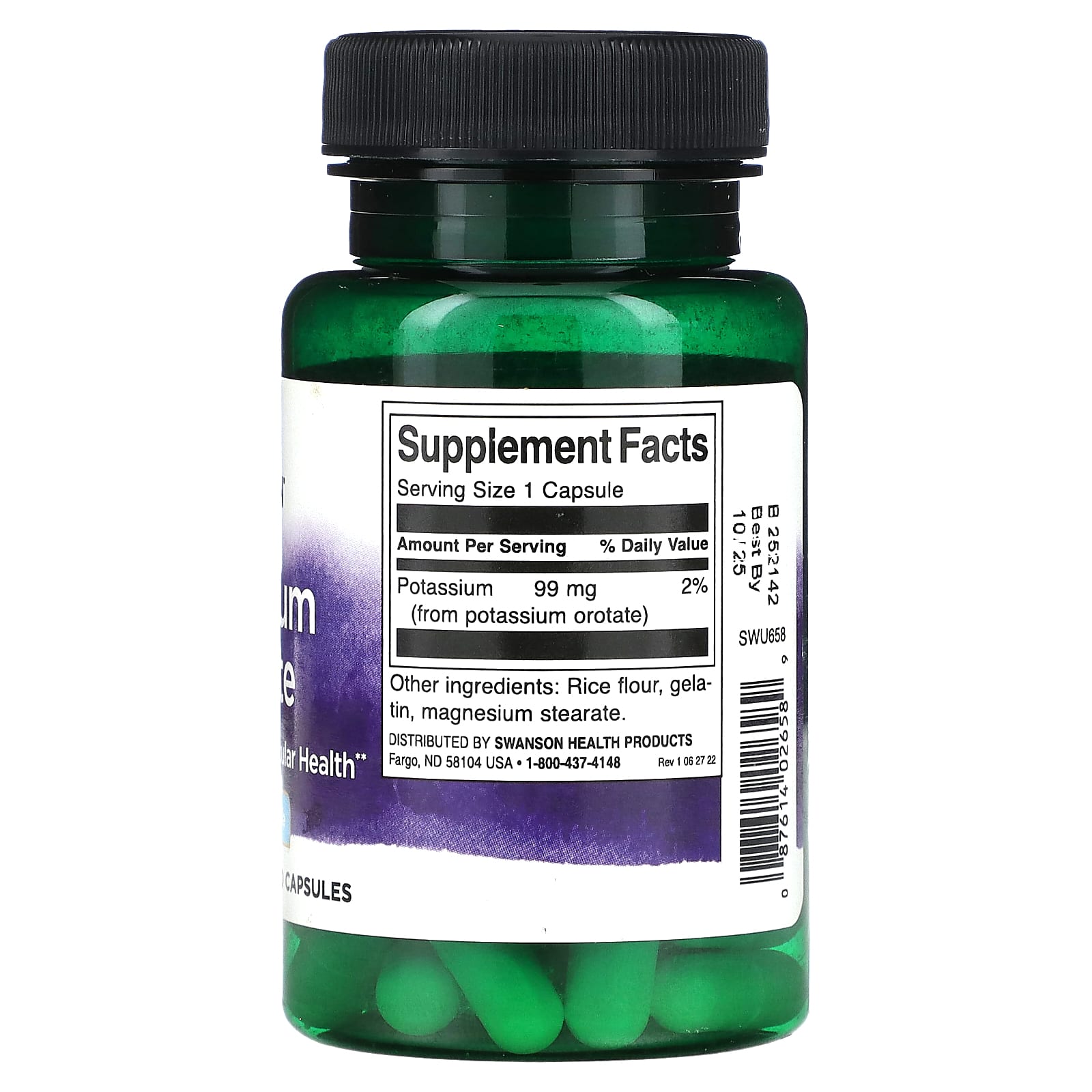 Orotato de potássio, 99 mg, 60 caps, Swanson
