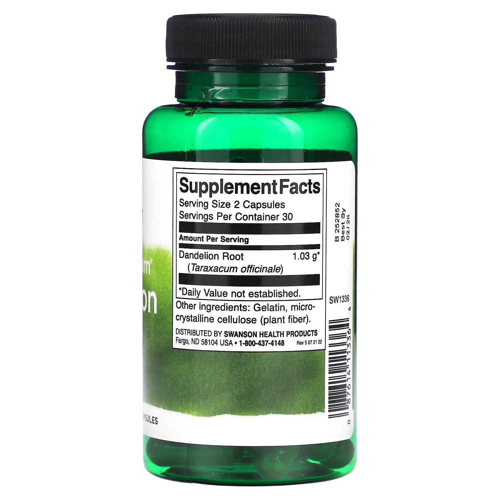 Raiz de dente-de-leão, 515 mg, 60 caps, Swanson