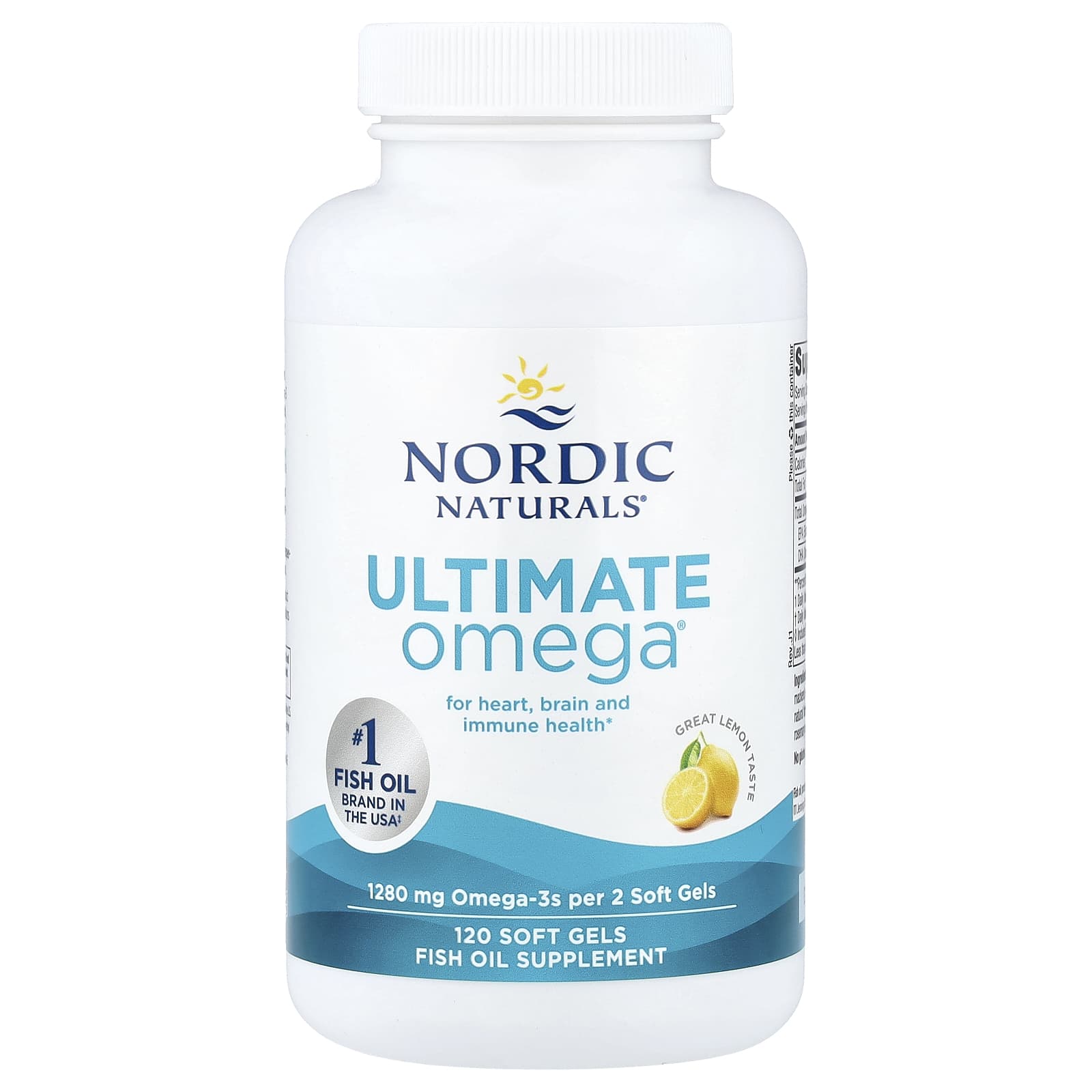 Ultimate Omega - 1280mg Limão - 120 cápsulas gelatinosas, Nordic Naturals