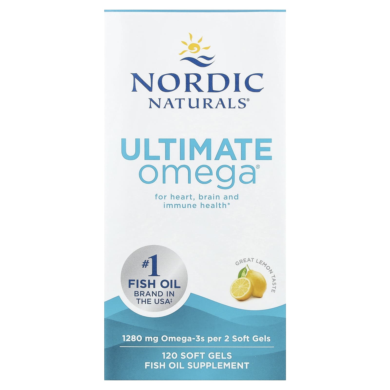 Ultimate Omega - 1280mg Limão - 120 cápsulas gelatinosas, Nordic Naturals
