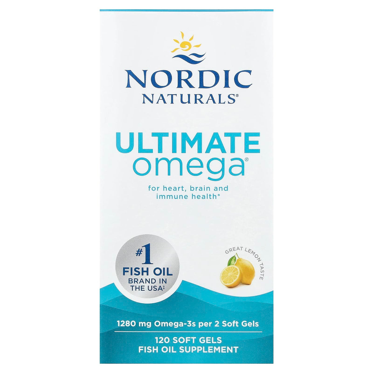 Ultimate Omega - 1280mg Limão - 120 cápsulas gelatinosas, Nordic Naturals