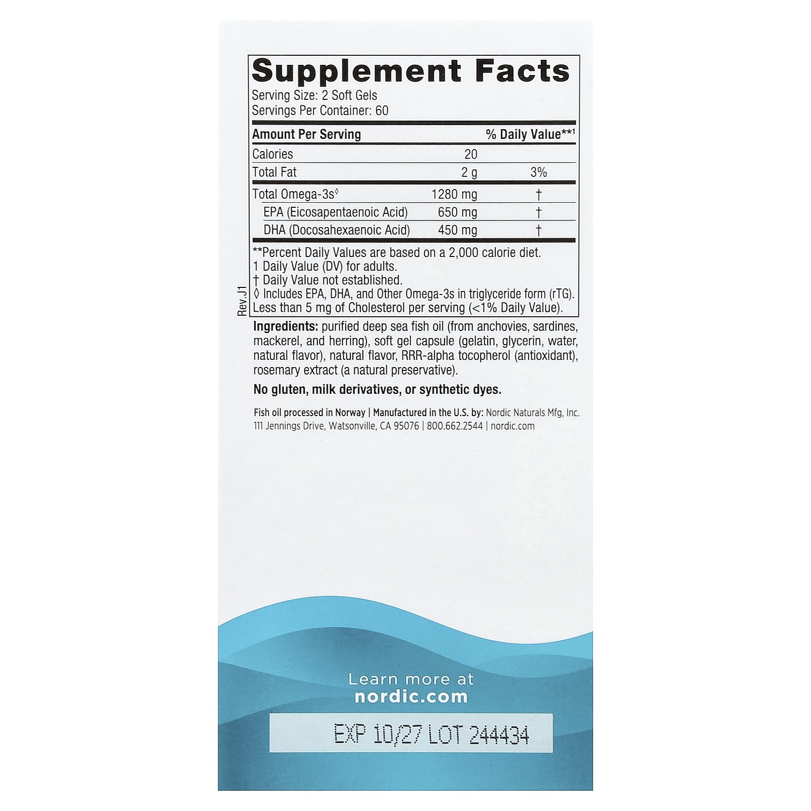 Ultimate Omega - 1280mg Limão - 120 cápsulas gelatinosas, Nordic Naturals