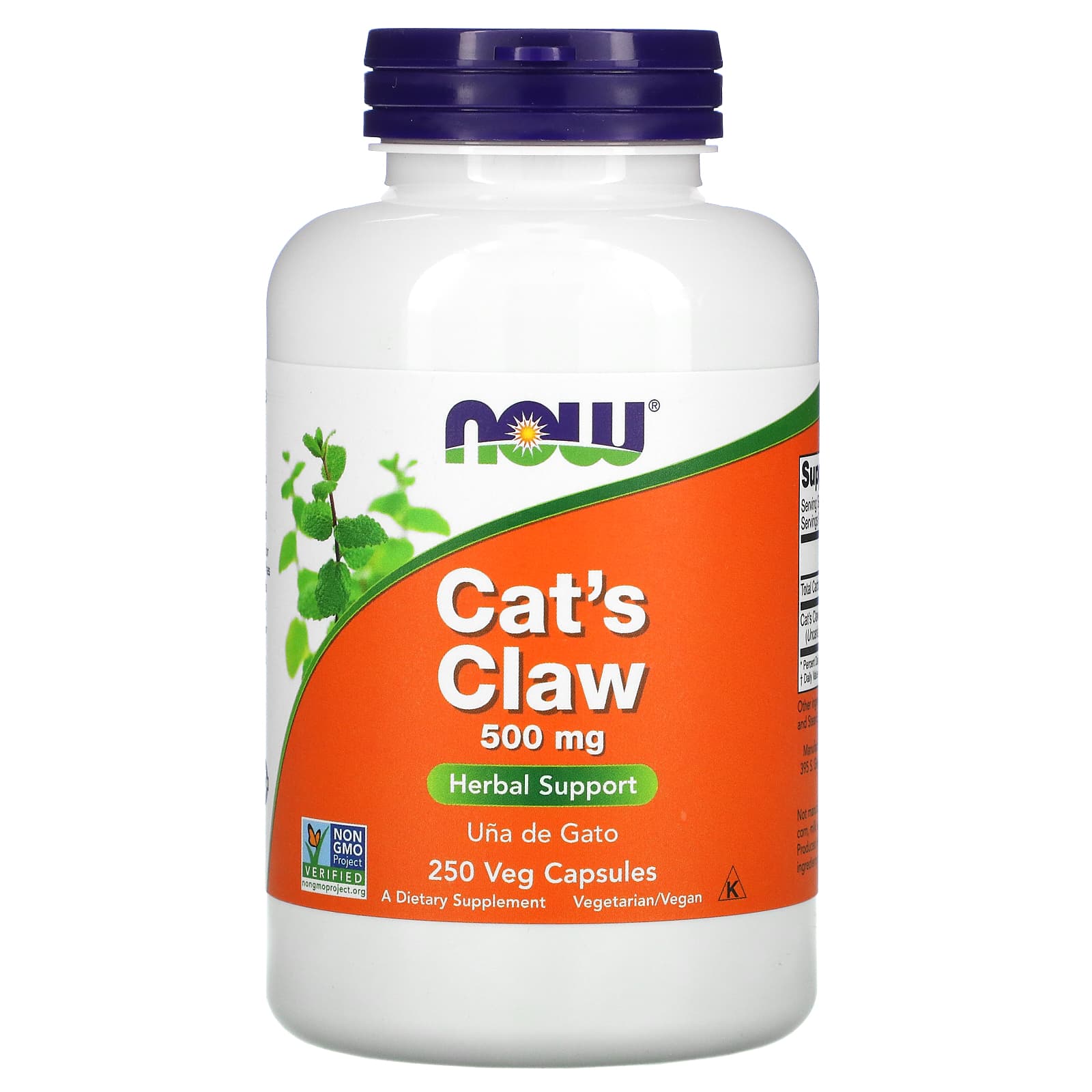 Unha de gato - 500mg, 250 vcaps, Now Foods