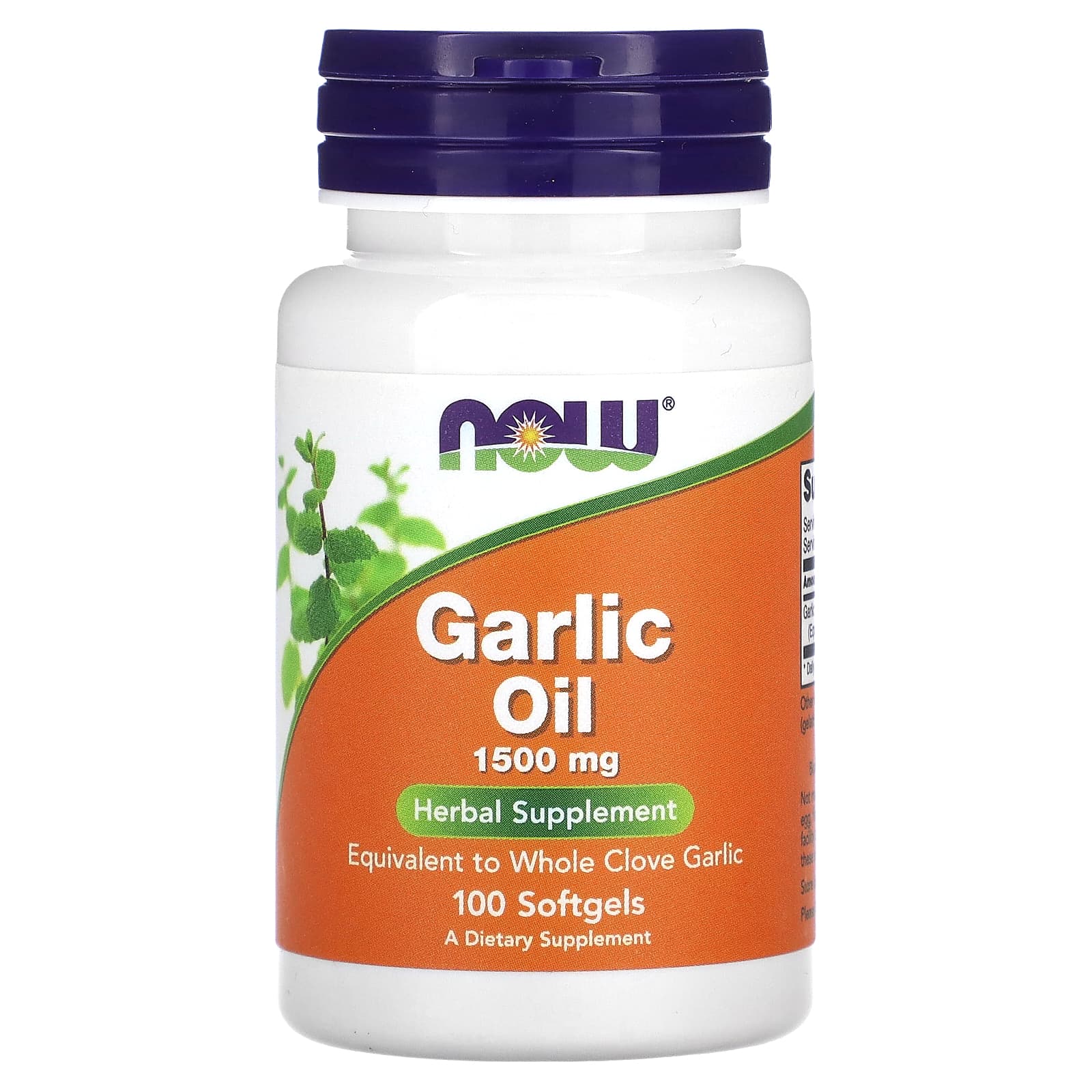 Óleo de alho - 1500mg, 100 softgels, Now Foods