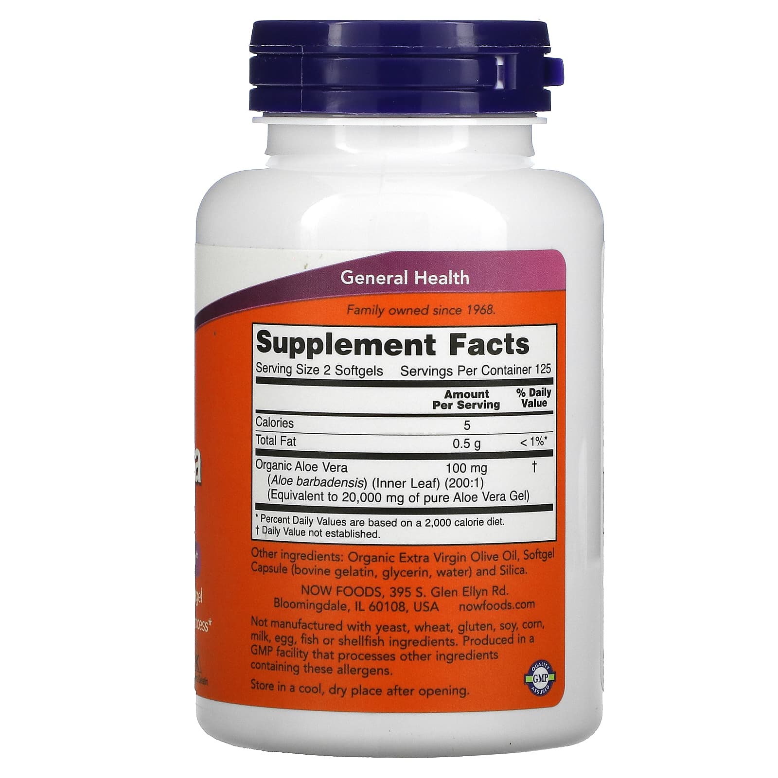 Aloe Vera 10,000 mg, 250 cápsulas, Now Foods