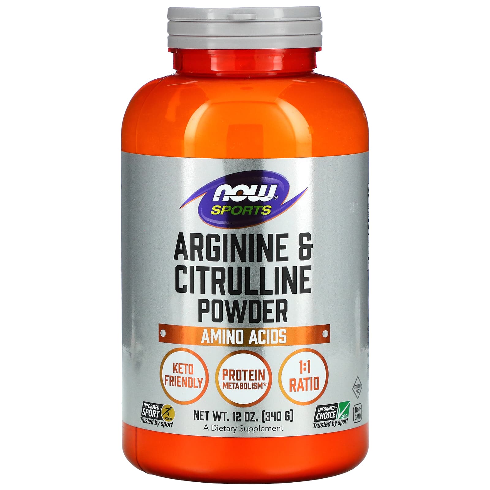 Arginina e Citrulina, 340 gramas, Now Foods