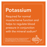 Gluconato de Potássio - 99mg, 100 comprimidos, Now Foods