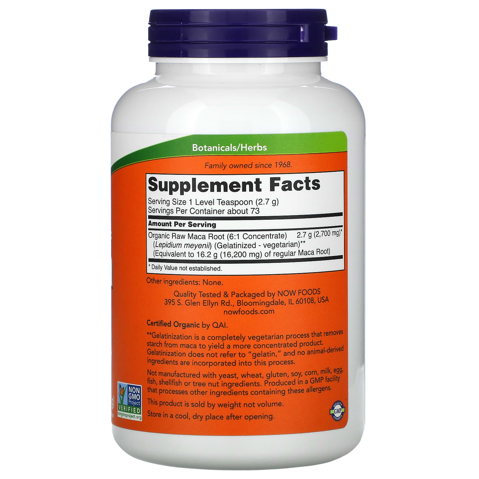 Maca 6:1 Concentrado - Pó Puro, 198 gramas, Now Foods
