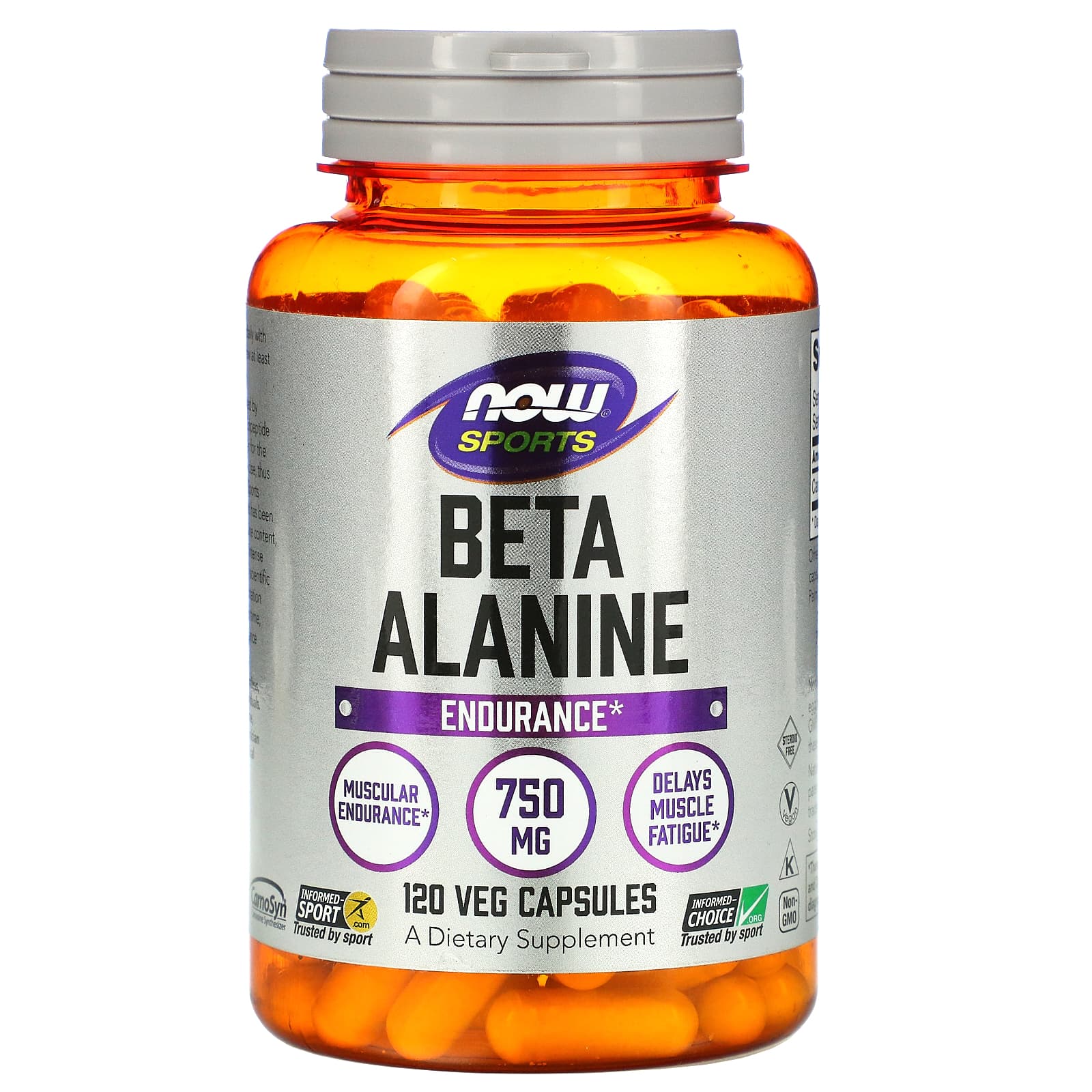 Beta-Alanina - 750mg, 120 caps, Now Foods