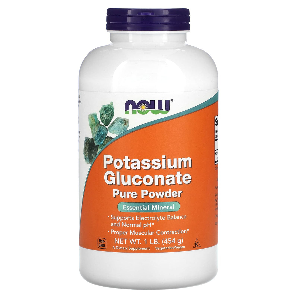 Gluconato de Potássio - Pó Puro, 454 gramas, Now Foods