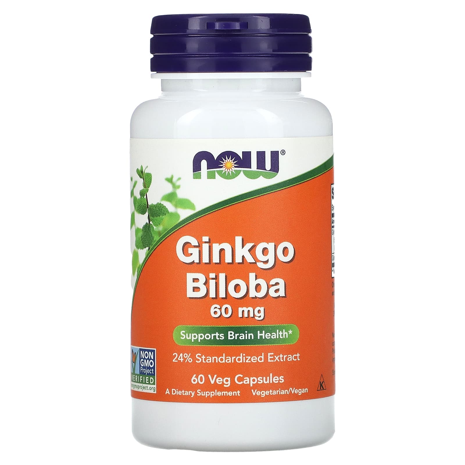 Ginkgo Biloba - 60mg, 60 vcaps, Now Foods