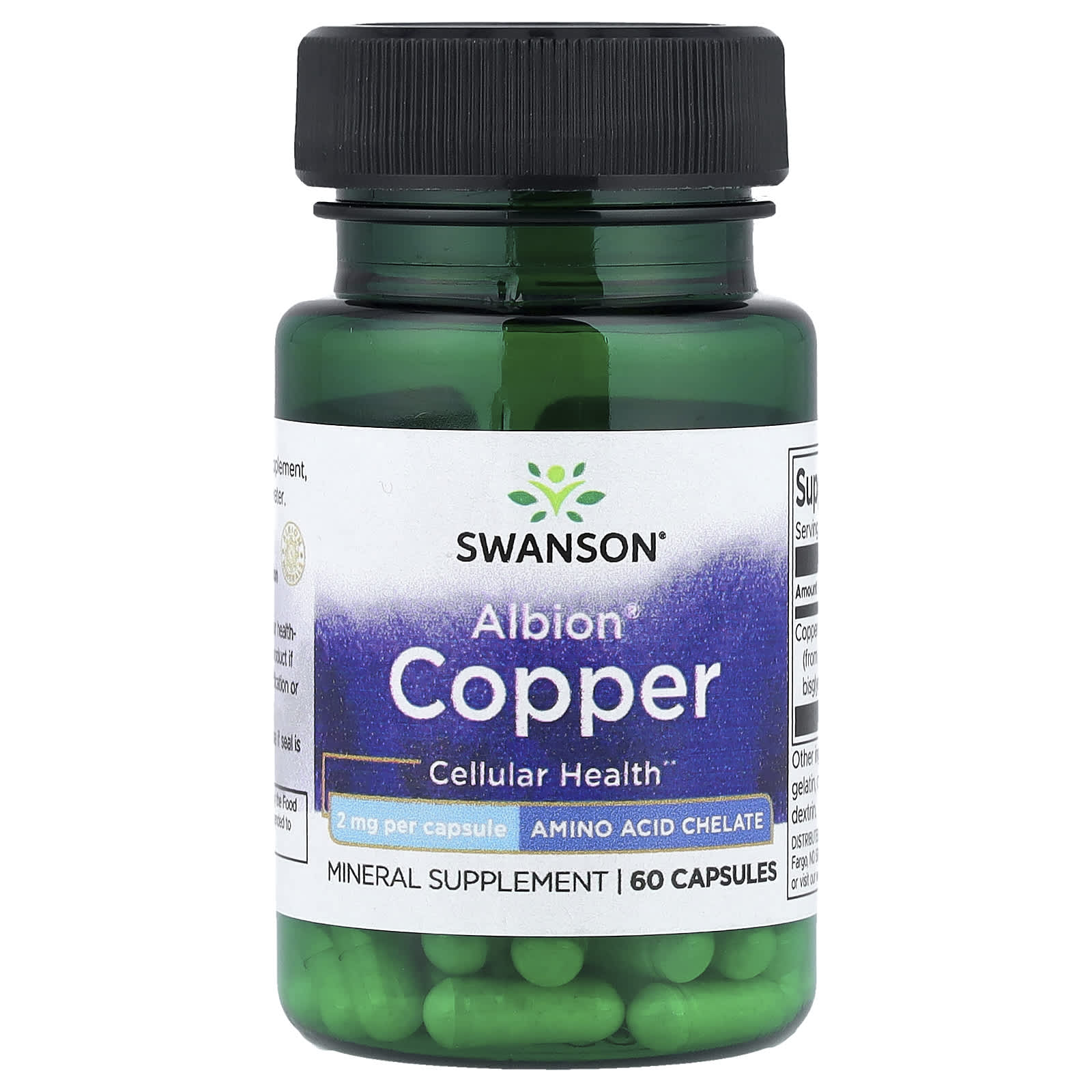 Albion Copper 2 mg, 60 cápsulas, Swanson