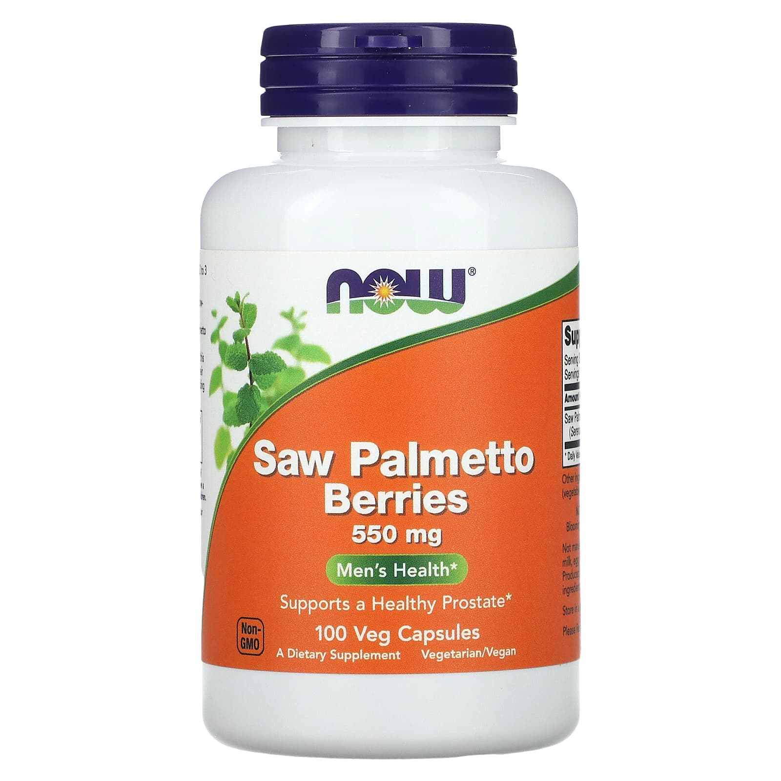 Bagas de Saw Palmetto - 550 mg, 100 vcaps, Now Foods