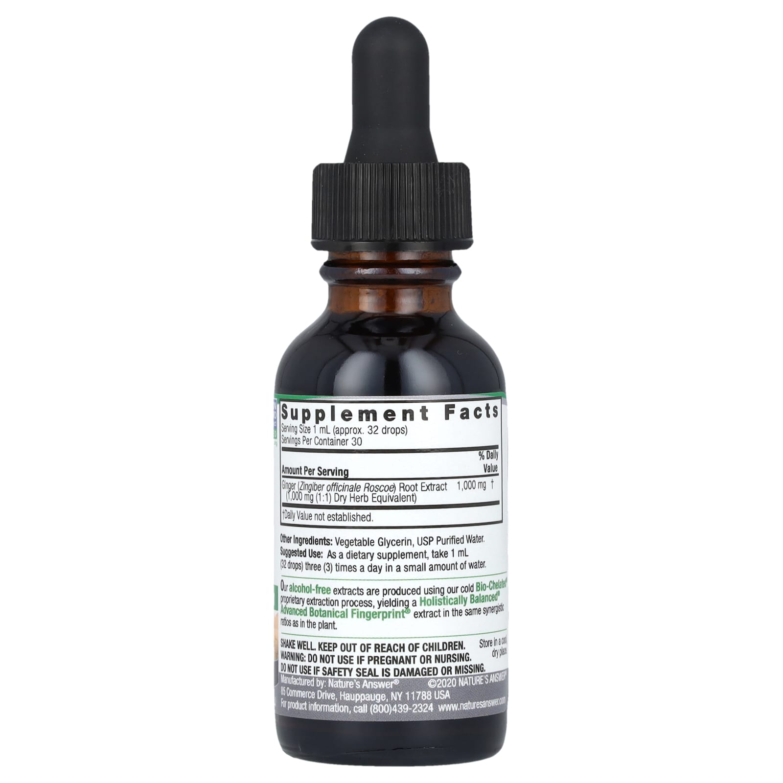 Raiz de gengibre, 1000mg - 30 ml. - Nature's Answer