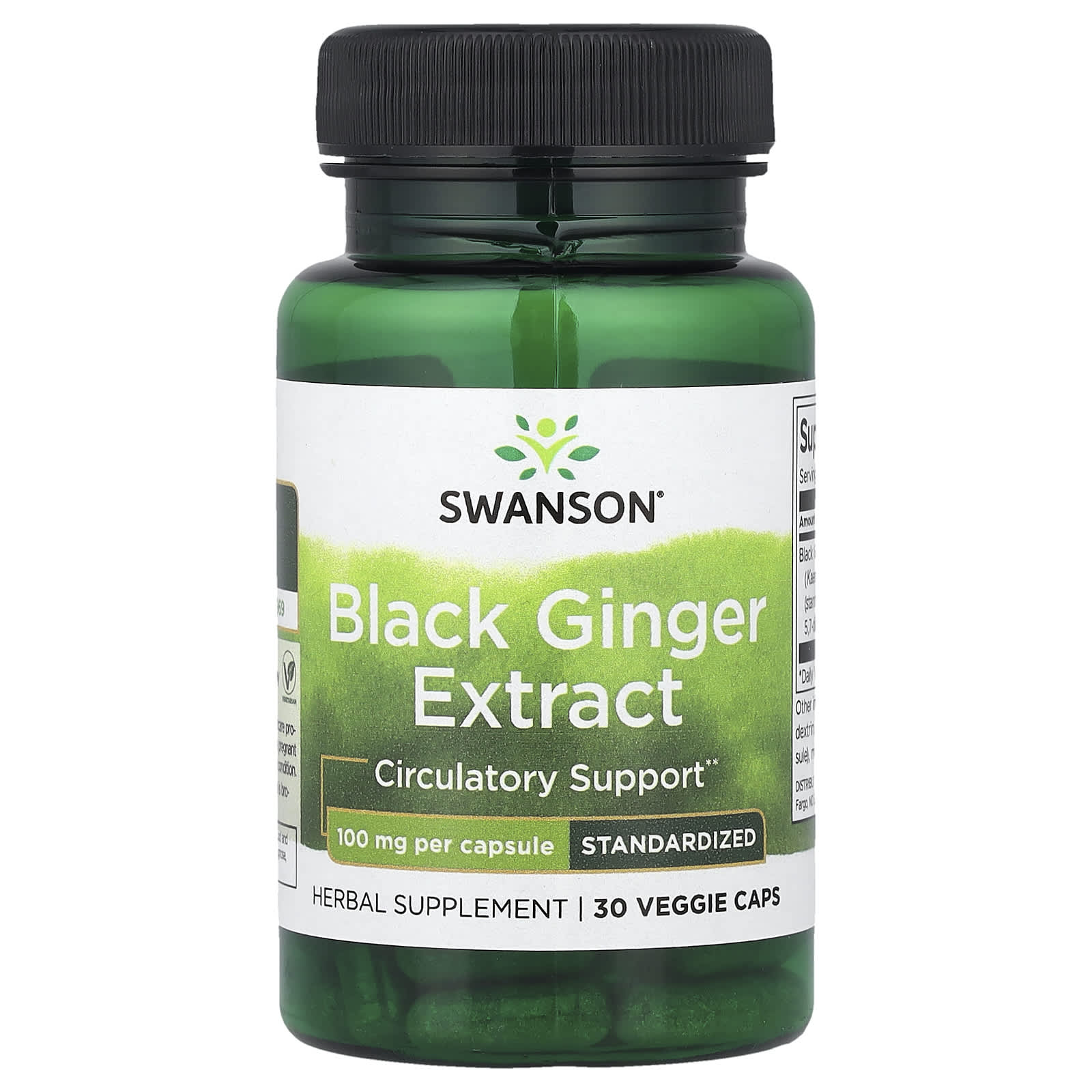 Extrato de Gengibre Preto 100 mg, 30 Cápsulas Vegetais, Swanson