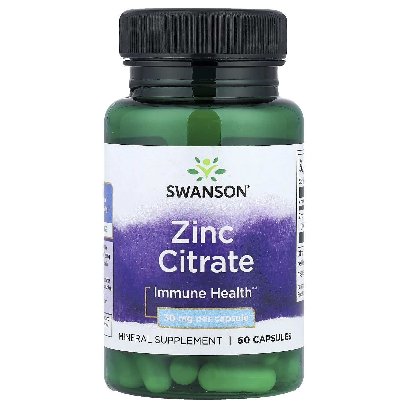 Citrato de Zinco 50 mg, 60 Cápsulas, Swanson