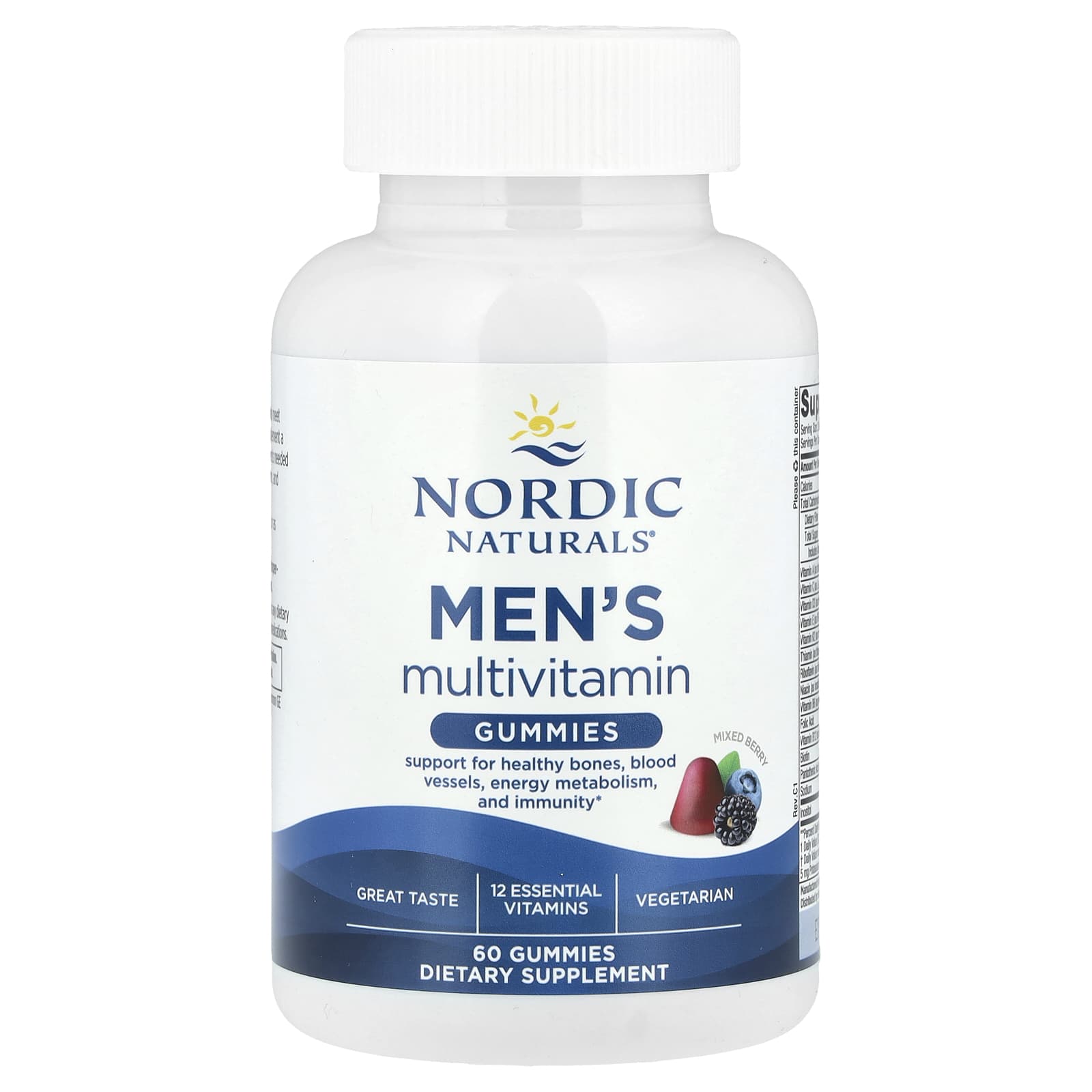Multivitamínico Naturals Masculino, Frutas Vermelhas, 60 Gomas, Nordic Naturals