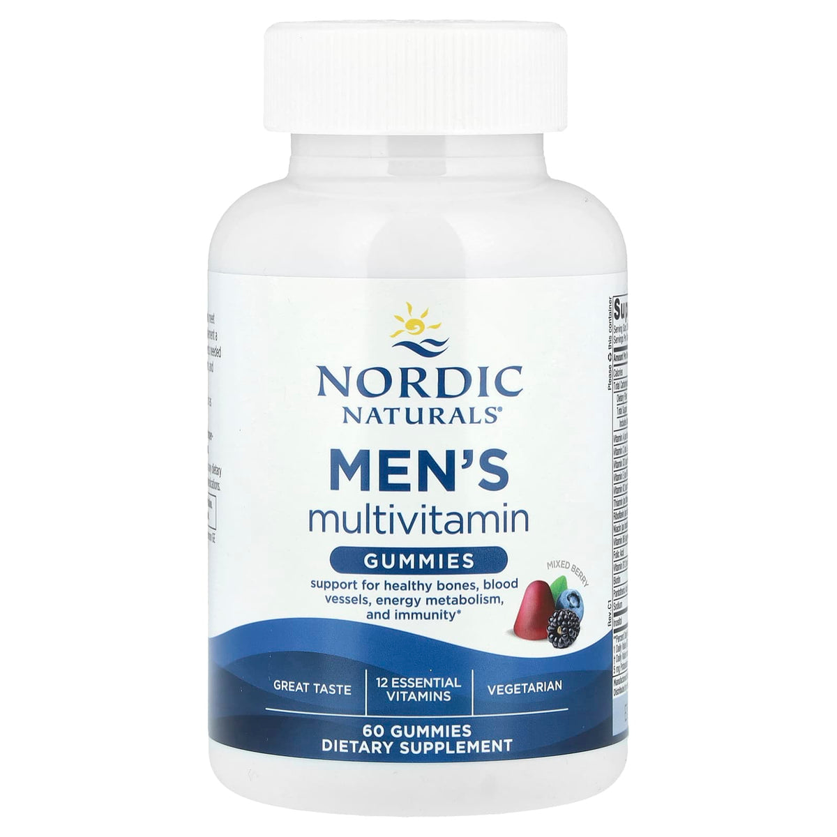 Multivitamínico Naturals Masculino, Frutas Vermelhas, 60 Gomas, Nordic Naturals