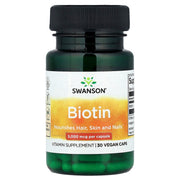 Biotina, 5,000 mcg, 30 Cápsulas Veganas, Swanson