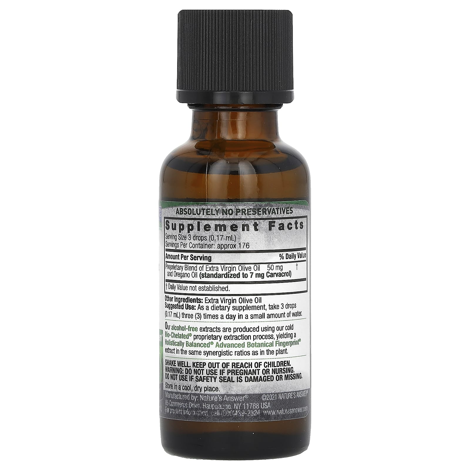 Óleo de Extrato de Orégano - 30 ml. - Nature's Answer