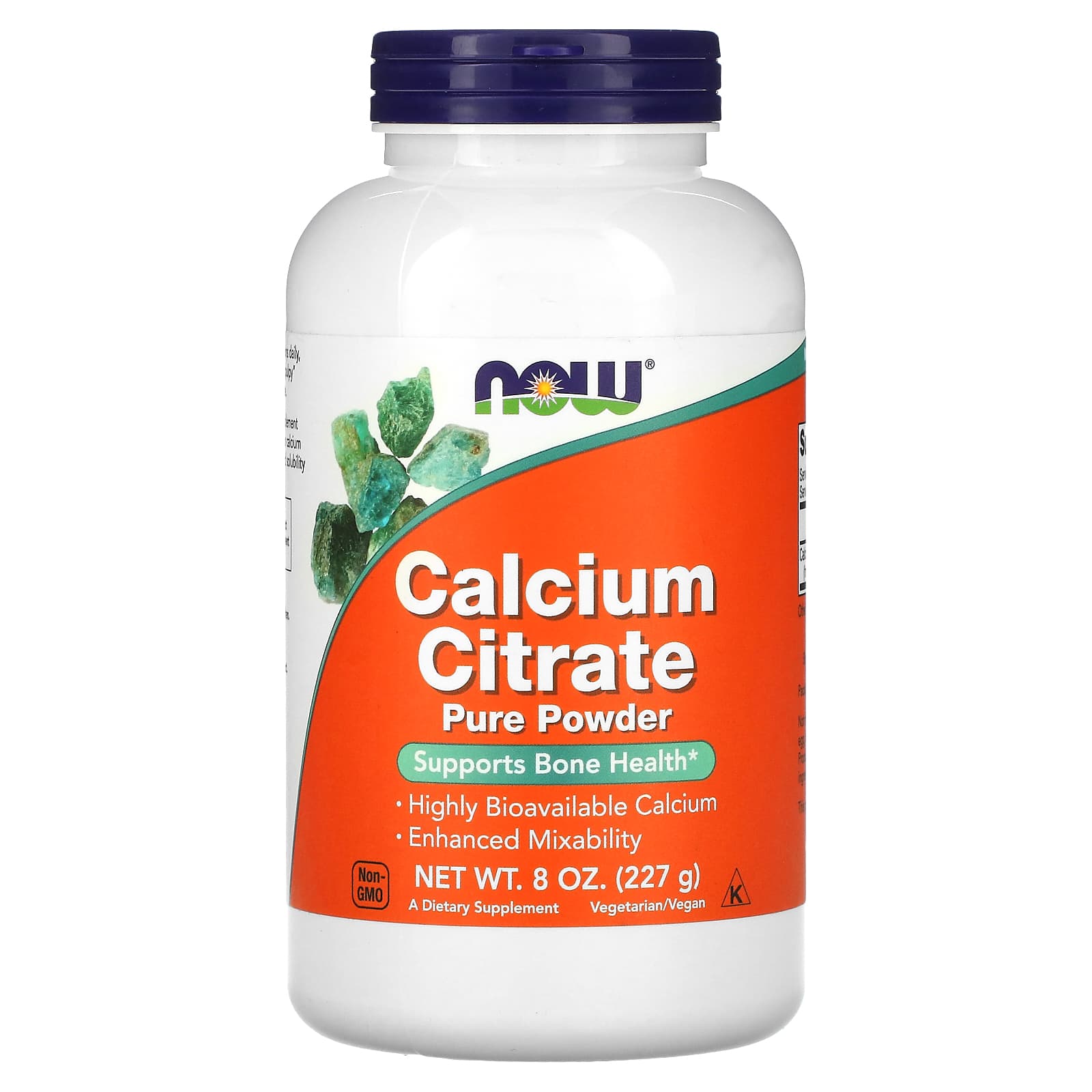 Citrato de cálcio em pó puro, 227 g, Now Foods