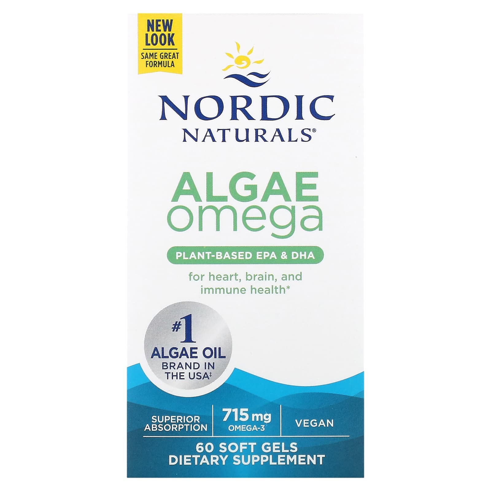 Algas Ômega 715 mg, 60 Cápsulas Gelatinosas, Nordic Naturals