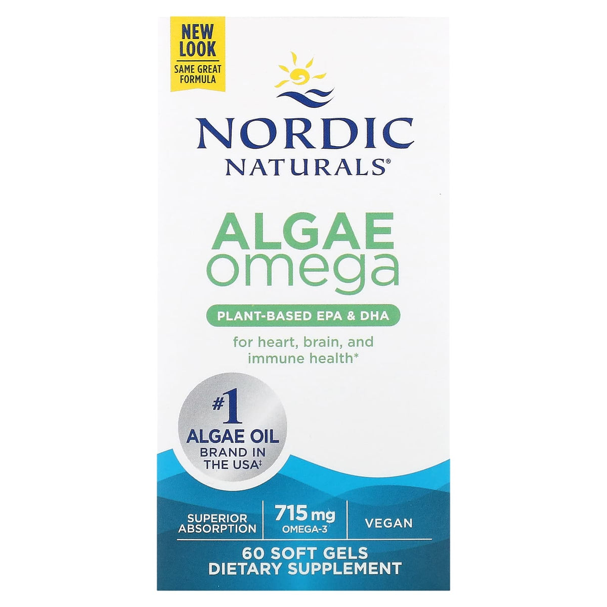 Algas Ômega 715 mg, 60 Cápsulas Gelatinosas, Nordic Naturals