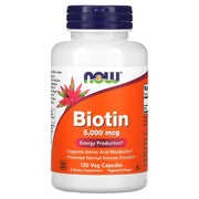 Biotina - 5000mcg, 120 vcaps, Now Foods