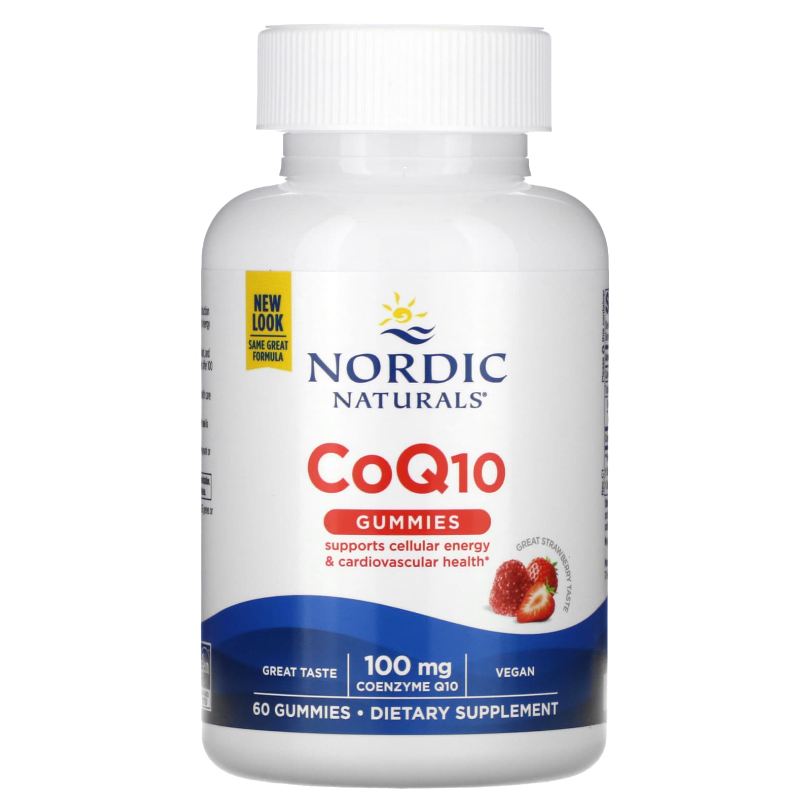 Gomas de CoQ10, 100mg Morango - 60 gomas, Nordic Naturals