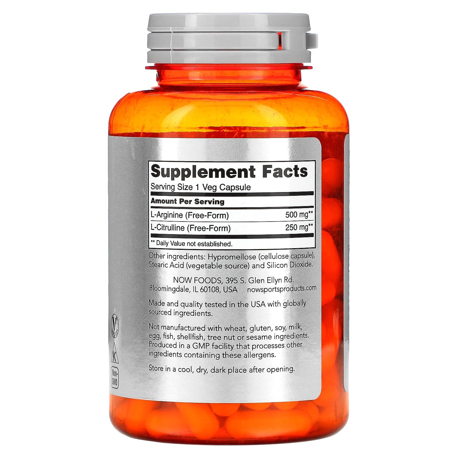 Arginina e Citrulina, 120 vcaps, Now Foods