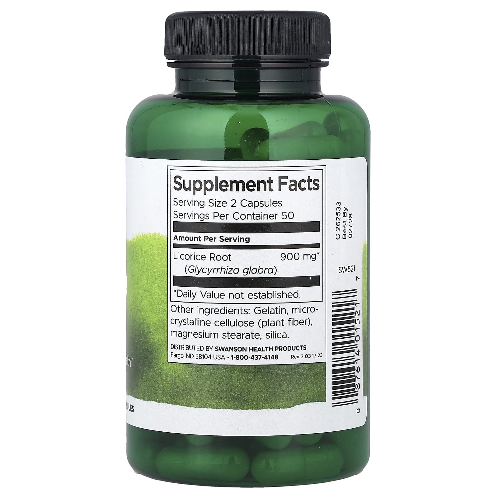 Raiz de alcaçuz, 450 mg, 100 caps, Swanson