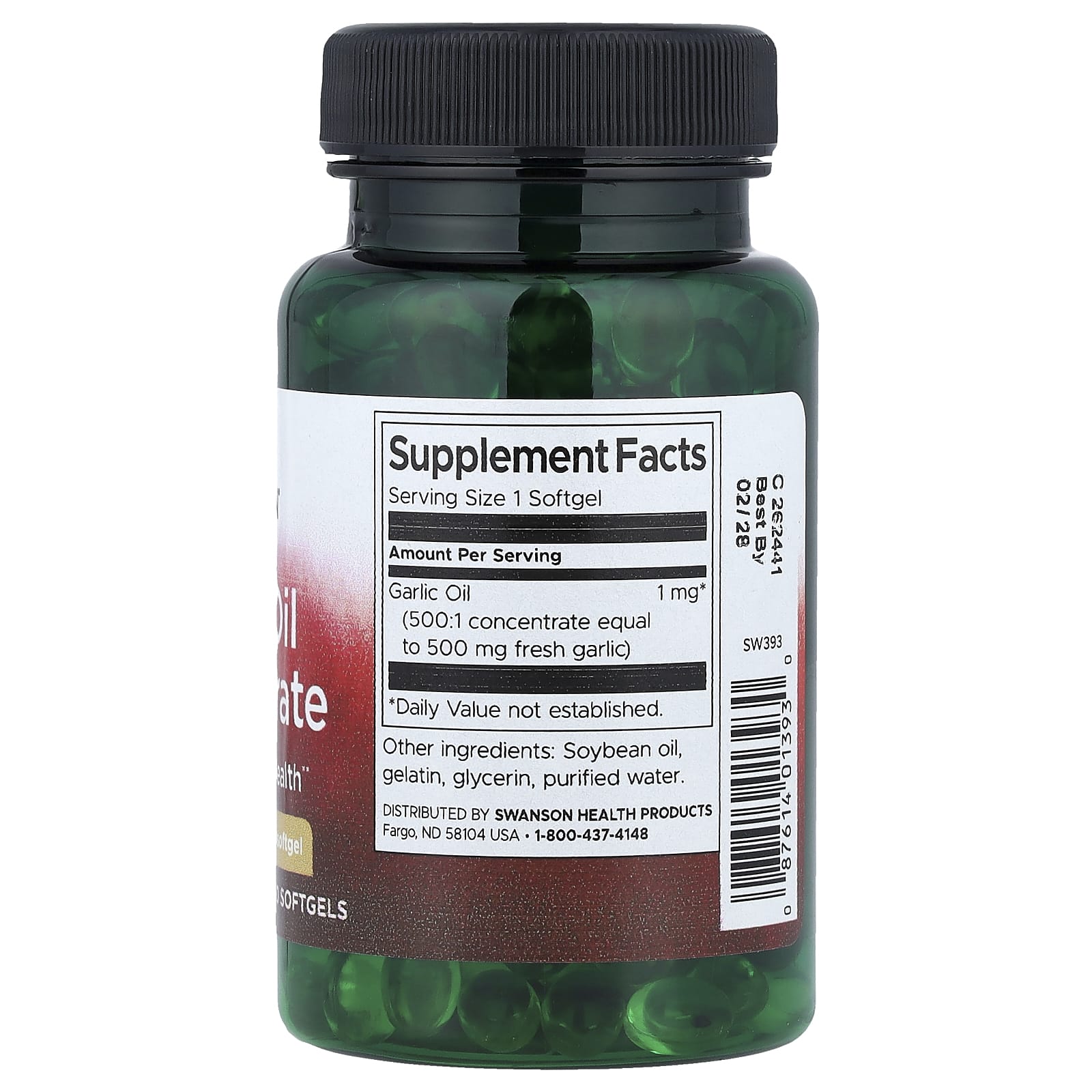 Concentrado de óleo de alho - 500mg, 250 softgels, Swanson